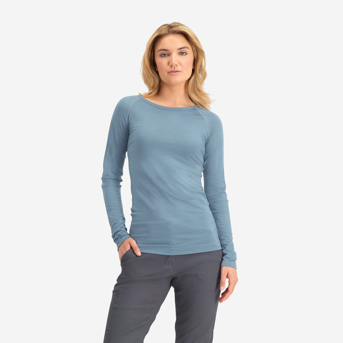 Pure Merino Longsleeve Damen | Hellblau