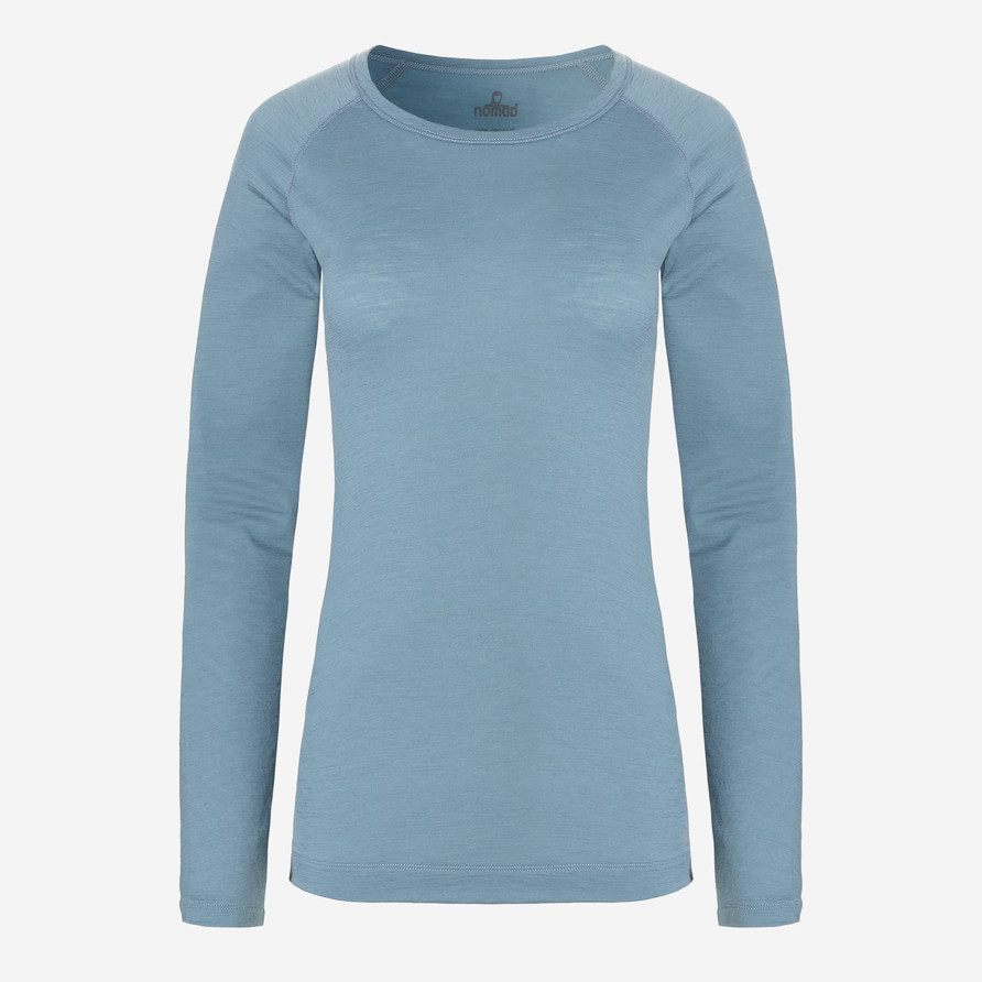 Pure Merino Longsleeve Damen | Hellblau