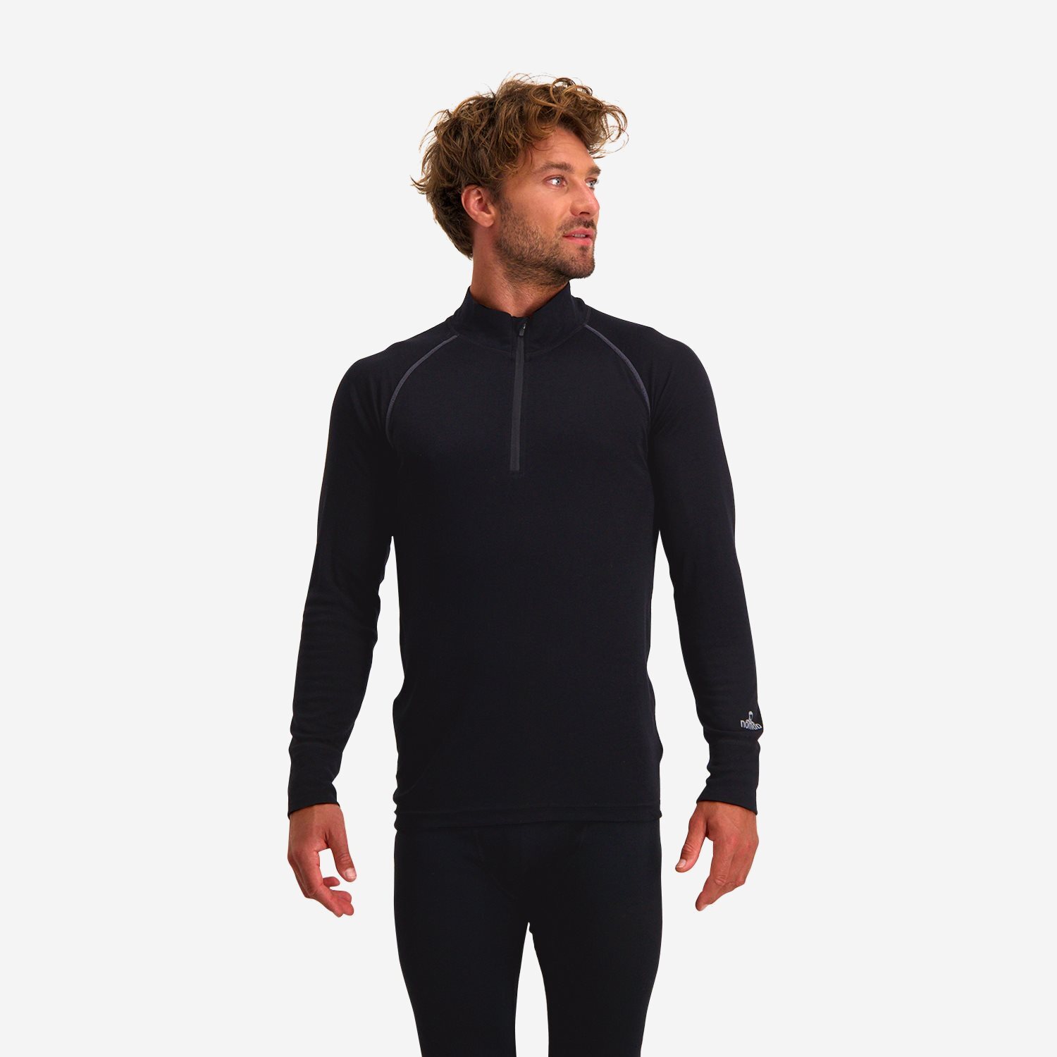 Zip-Neck Thermal Longsleeve Men | Black | Fall must-haves