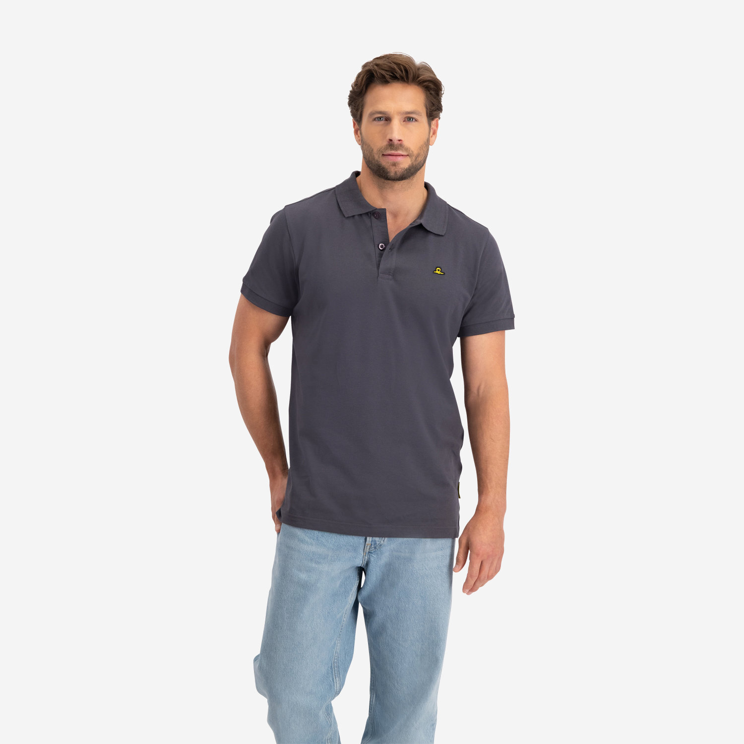 Polo Piqué Heren Antraciet Back to School and Work Premium