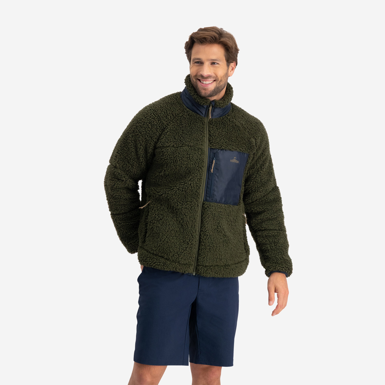 Sherpa Fleece Jacket Dark Green