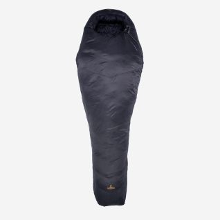 NOMAD Orion 900 mummyslaapzak in donkergrijs met capuchon en logo aan de onderzijde
