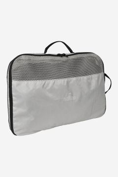 NOMAD packing cube in mist grey with mesh top, zipper, and carry handle for organized luggage