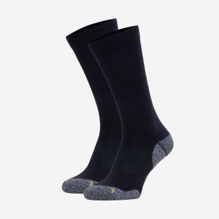 NOMAD anti-teken merinowollen wandelsokken 2-pack in donkerblauw met grijze versteviging bij teen en hiel