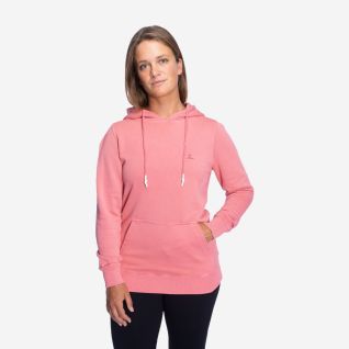 NOMAD Gisborne eco-katoen hoodie voor dames in ruby roze met capuchon en buidelzak