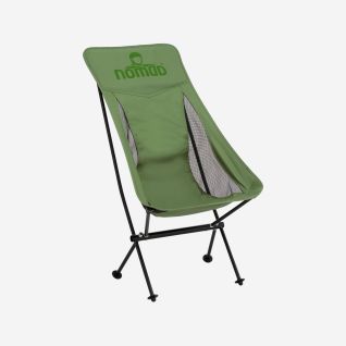 NOMAD Sarek premium comfort camping chair in dill green with a lightweight frame and breathable back panels
