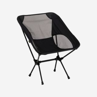 NOMAD Sarek compact black camping chair with lightweight frame and breathable mesh seat