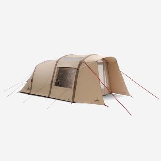 NOMAD Dogon 4 TC Air tent in beige color with large windows and inflatable tubes for four people.