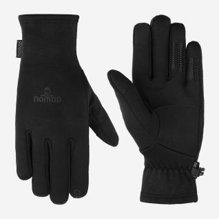 NOMAD zwarte stretch winterhandschoenen met antislip details en logo voor outdoor gebruik