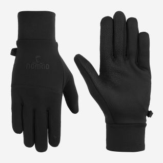 NOMAD stretch winter handschoen premium zwart met grip op de handpalm en logo op de bovenkant