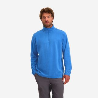 NOMAD fleece pull voor heren in blauw met halve rits en lange mouwen outdoor kleding