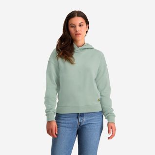 NOMAD Rolleston women's hoodie with drop shoulders in mint green and long sleeves