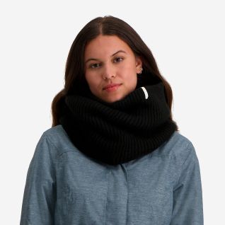 NOMAD Turoa women’s black ribbed cowl scarf