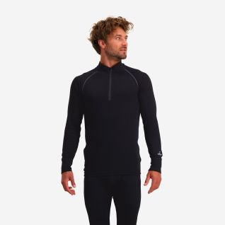 NOMAD zip-neck thermoshirt longsleeve heren in zwart met lange mouwen en halve rits