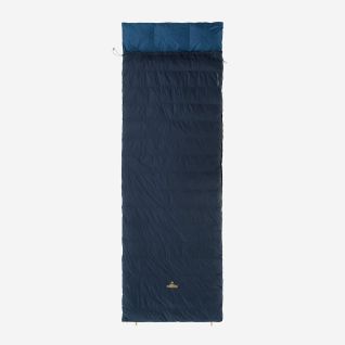 NOMAD Orion Comfort 260 slaapzak in inktblauw rechthoekig model met lichtblauwe kraag