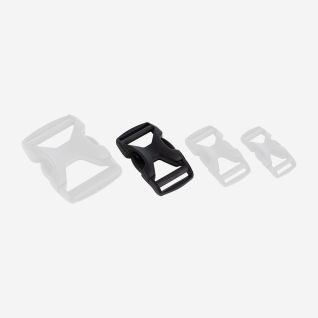 NOMAD dual-adjust black plastic buckle for outdoor gear and bags, adjustable