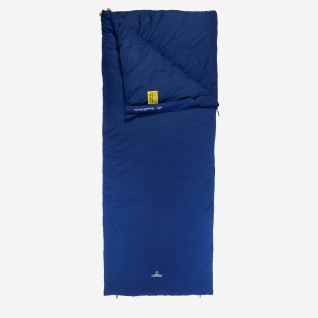 NOMAD Blazer Down XL sleeping bag in navy, rectangular model with a zippered top.