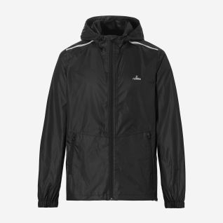 NOMAD men's black rain jacket with hood and zipper for outdoor activities