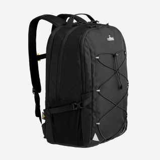 NOMAD Silfra 28 liter zwarte dagrugzak met verstelbare schouderbanden en elastisch koord aan de voorkant