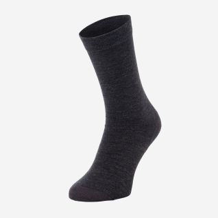 NOMAD Daily Sock Wool Pro dark gray wool sock with reinforced toe and heel for outdoor use.