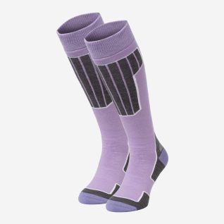 NOMAD ski sokken essential 2-pack in lila met grijze accenten voor dames en heren
