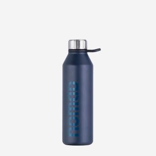 NOMAD insulated 500 ml water bottle in dark blue with screw cap and carrying loop