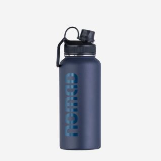 NOMAD geïsoleerde drinkfles 1000 ml in donkerblauw met schroefdop en draaglus