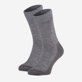 NOMAD winter sok premium 2-pack in midden grijs met ribgebreide boorden en verstevigde tenen en hielen
