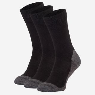 NOMAD winter hiking socks 3-pack in black with grey toes and heels