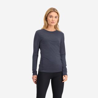 NOMAD Tech Thermal women's long-sleeved top in dark grey with a round neckline.