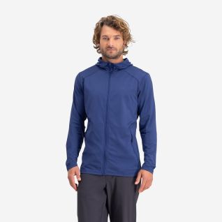 NOMAD men’s stretch hooded vest in dark blue with zipper and two side pockets