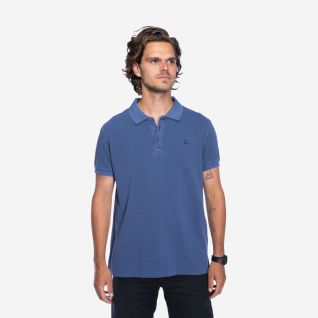 NOMAD Taupo eco-katoen polo voor heren in indigo met korte mouwen en kraag