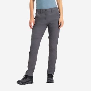 NOMAD women's hiking trousers in magnet grey with straight legs and pockets