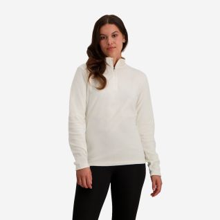 NOMAD dames fleece trui wit met halve rits en lange mouwen outdoor kleding voor vrouwen