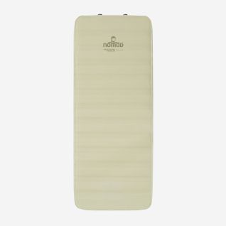 NOMAD Dreamzone Premium XW 10.0 sand-colored sleeping mat with a rectangular design and a visible logo at the top