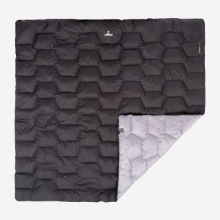 NOMAD Fornax Blanket XL zwart outdoor deken met gewatteerd patroon en lichte binnenvoering
