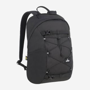 NOMAD Torcal 16-daypack in black with an elastic front cord and adjustable shoulder straps
