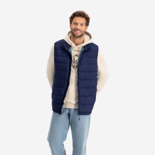 NOMAD bodywarmer voor heren in donkerblauw met ritssluiting en gewatteerde stof