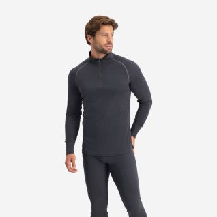 Zip-Neck Thermal Longsleeve Men | Grey