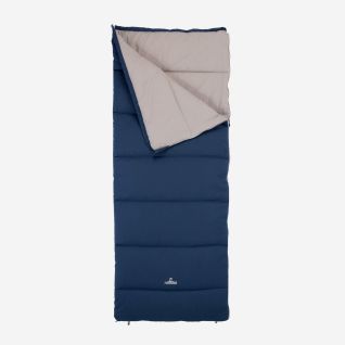 NOMAD Brisbane sleeping bag dark denim that can be used as two single or one double sleeping bag.