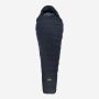 NOMAD Inca Pro 850 mummy sleeping bag in dark blue with a hood and the logo visible on the underside