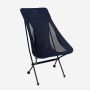 NOMAD Sarek Premium Comfort camping chair in dark blue with breathable mesh panels and a lightweight frame