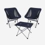 NOMAD premium set of two compact dark blue camping chairs and a premium folding camping table