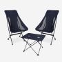 NOMAD set of two dark blue Premium Comfort camping chairs and a Premium foldable camping table