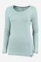 NOMAD dames longsleeve van pure merinowol in lichtgroene kleur herb met ronde hals en lange mouwen