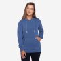 NOMAD Gisborne women's eco-cotton indigo hoodie with kangaroo pocket and hood