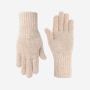 NOMAD Turoa women's beige knitted gloves with ribbed cuffs