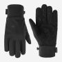 NOMAD winddichte softshell handschoen zwart met grip patroon op de handpalm en NOMAD logo op de rug