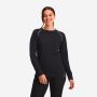 NOMAD women’s lightweight thermal long-sleeve top in black with a round neckline
