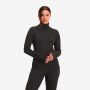 NOMAD women’s Rough Zip-Neck Thermo Control long-sleeve top in black with a half zipper.